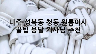 나주 성북동, 청동 원룸이사 꿀팁🍯 용달 기사님 추천!