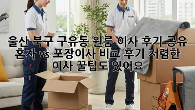 울산 북구 구유동 원룸 이사 후기 공유: 혼자 vs 포장이사 비교 후기! 저렴한 이사 꿀팁도 있어요! ✨