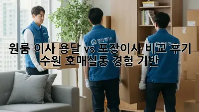 원룸 이사, 용달 vs 포장이사 비교 후기: 수원 호매실동 경험 기반