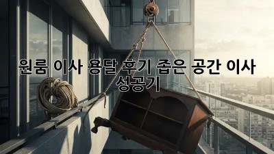 원룸 이사 용달 후기: 좁은 공간 이사 성공기!